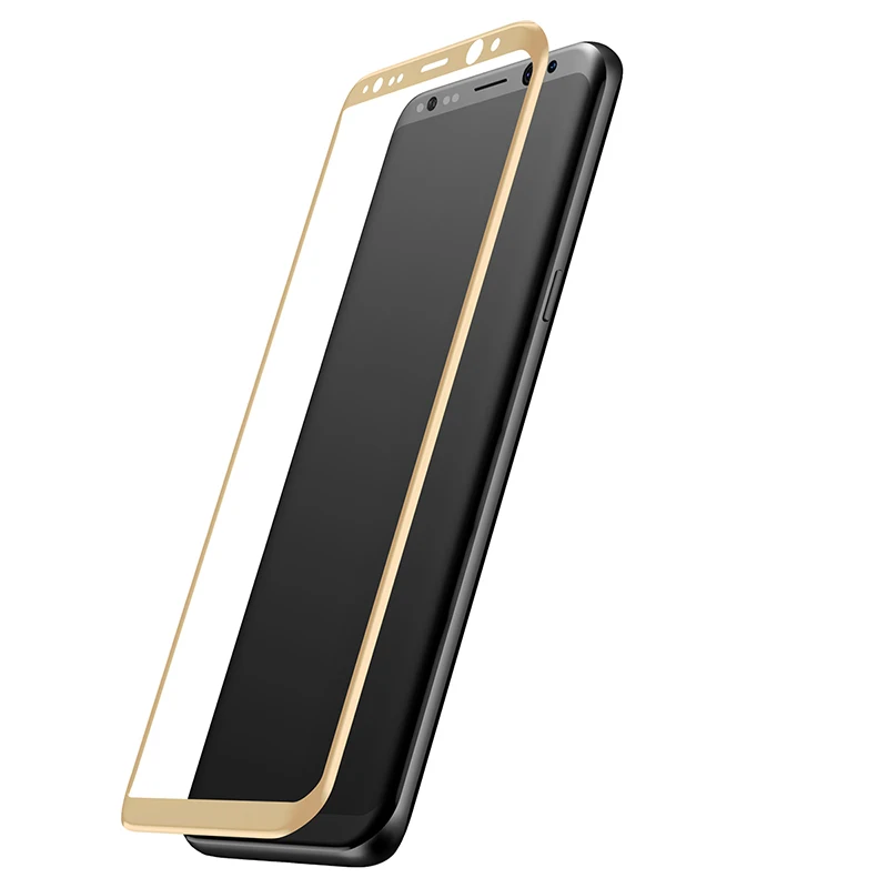 Защитная пленка Baseus для samsung Galaxy S8 3D Arc стеклянная пленка для samsung Galaxy S8 Plus полностью покрытая пленка из закаленного стекла - Цвет: Gold