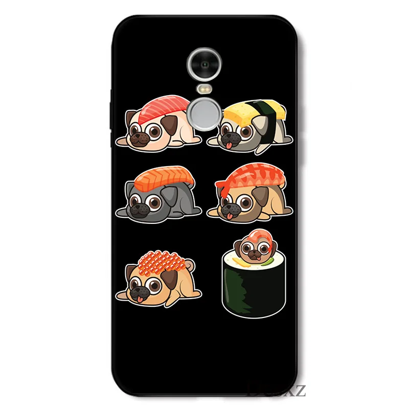 Мобильный телефон чехол Sushi Pug новинка Fundas для Xiaomi Redmi Note 4 4A 4X 5 5A 6 7 GO S2 6A Pro Plus