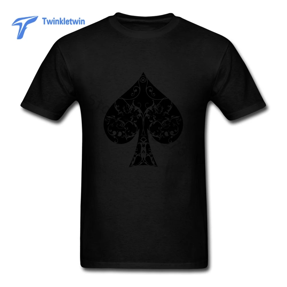 Взрослых туз пик Цветочные Племенной Spades Покер футболка Для мужчин модные Дизайн