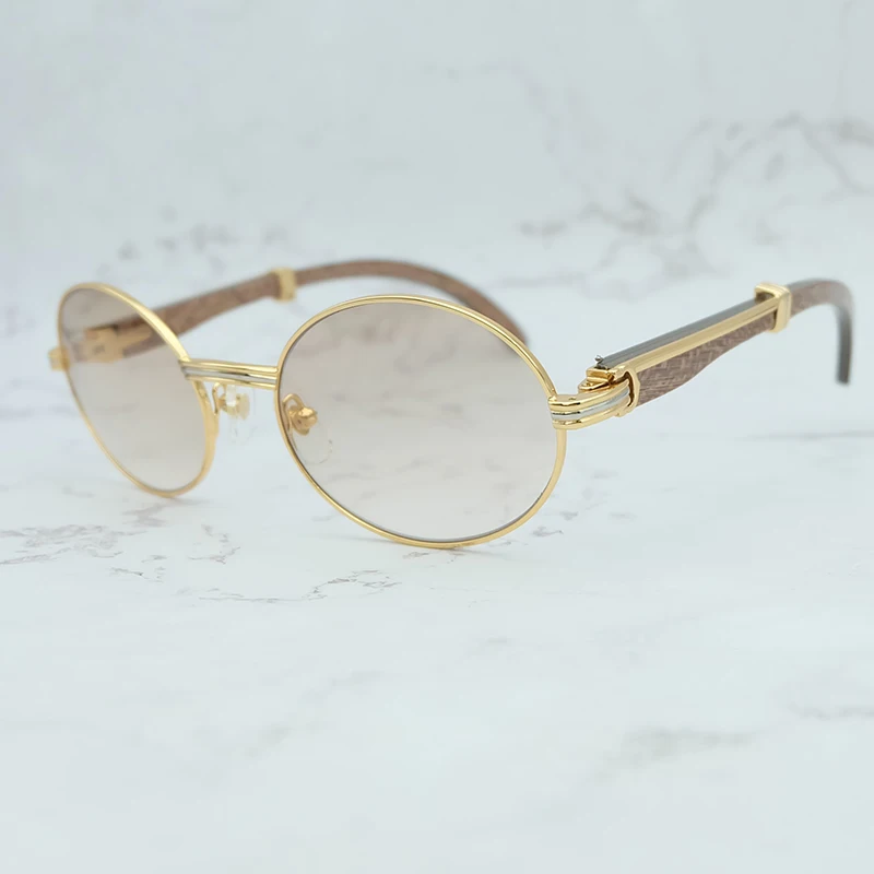 Деревянные солнцезащитные очки 2 цвета белый красный деревянные овальные Carter