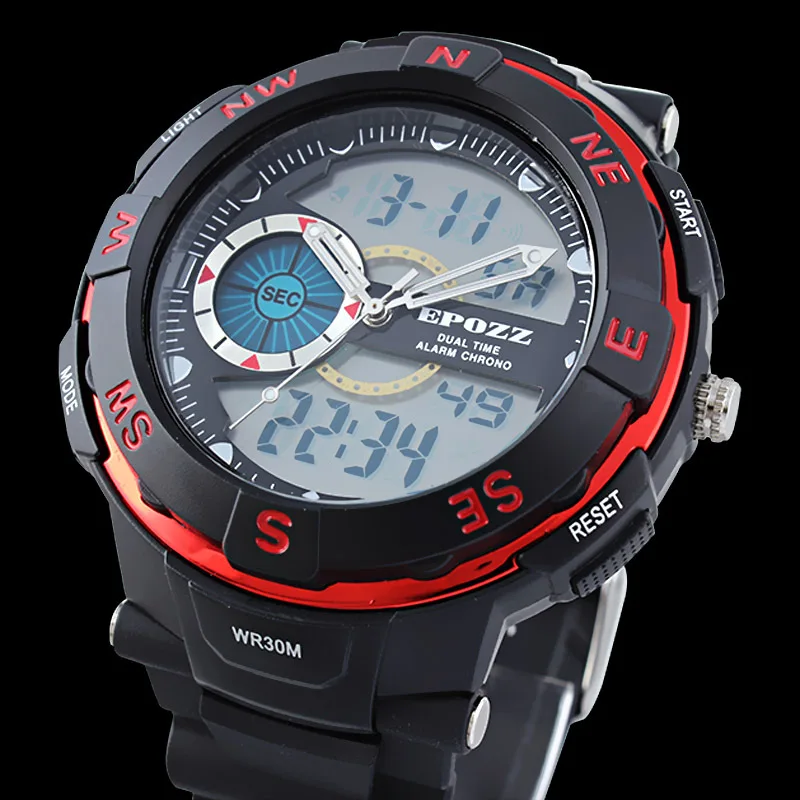 Бренд EPOZZ Мужские Цифровые спортивные часы 50 м водонепроницаемые | Отзывы и видеообзор