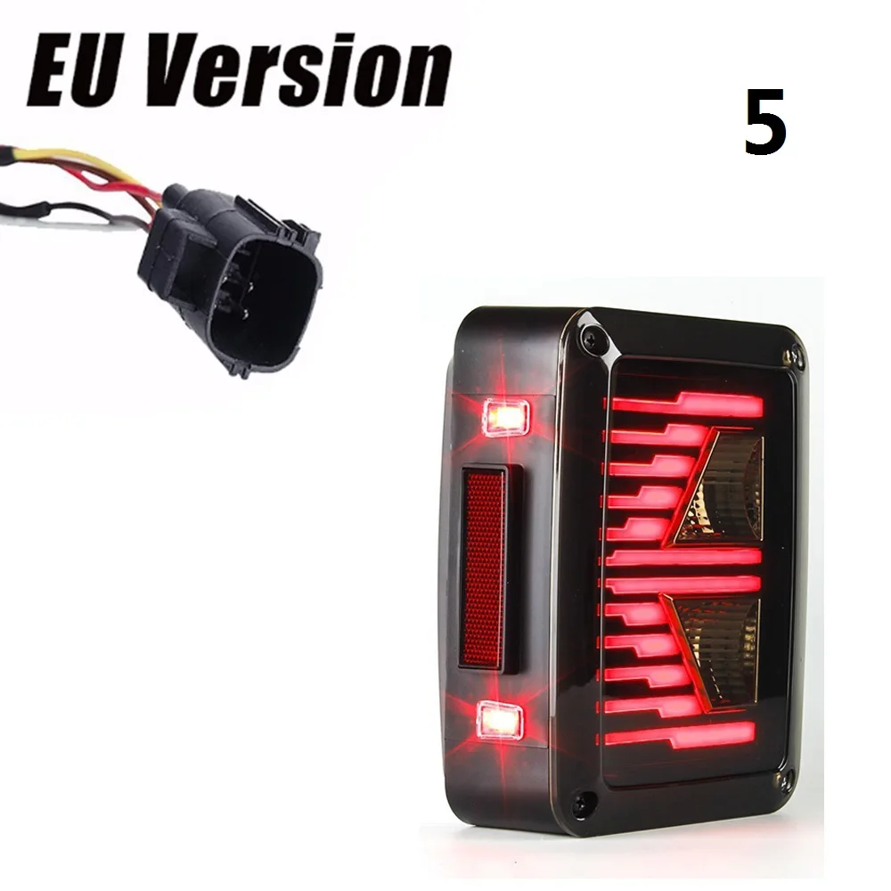 5 EU Version 2 шт., светодиодный задний фонарь с сигналом поворота, задние фонари, янтарная стрела для Jeep Wrangler JK 2007-, задний фонарь для Jeep Warngler JK - Цвет: 5 EU Version