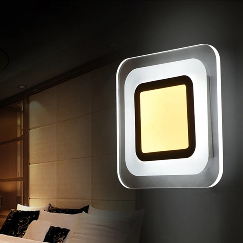 Популярный модный квадратный акриловый светодиодный настенный светильник 17 Вт