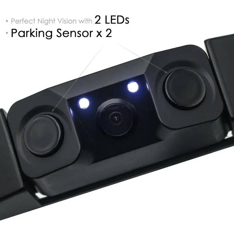 GreenYi Canada USA American License Plate Frame Video Parking Sensor Car Reaview Backup Reversing Camera with Leds Night Vision |