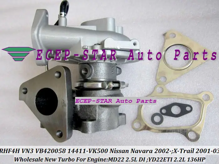 RHF4H VN3 14411 VK500 VK50B VB420058 VA420058 VA420115 VD420058 Turbo для NISSAN Navara 2.5L DI X Trail MD22 YD22ETI 2.2L|turbocharger