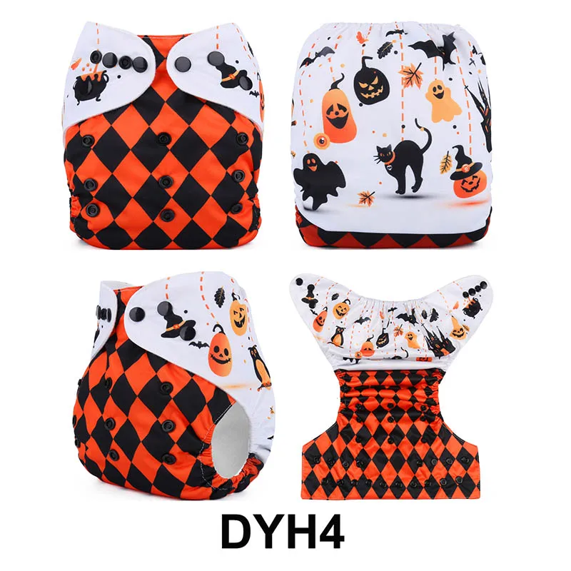 DYH4 {AnAnBaby} новое поступление, тканевые подгузники с принтом, многоразовые моющиеся подгузники для отдыха - Цвет: DYH4