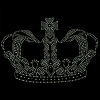 2pclot queen crown white clear iron on hotfix application iron on crystal transfers design rhinestone iron on patches shirt