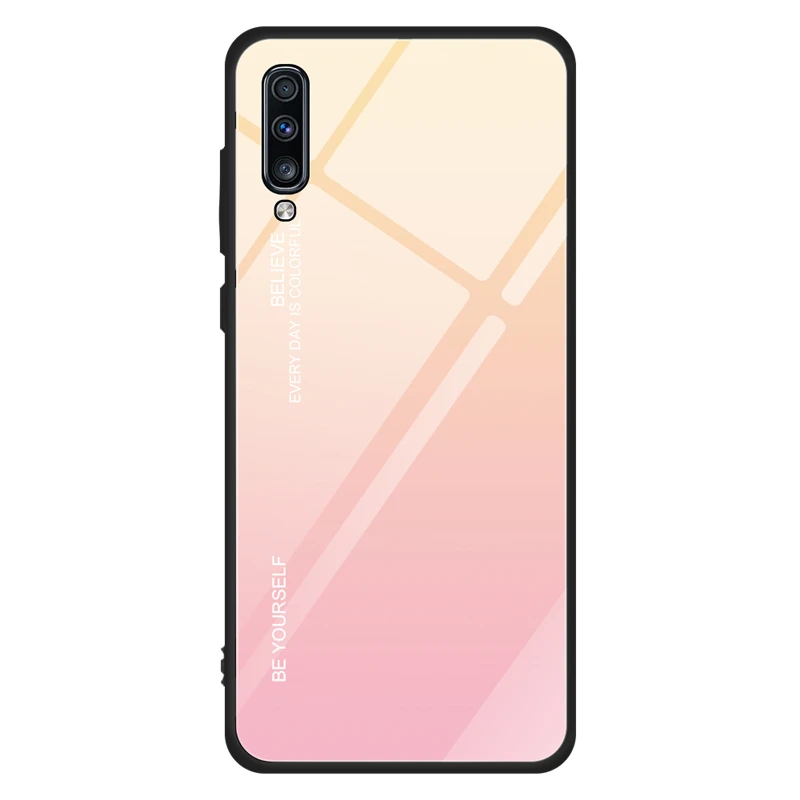 1 Градиент Стекло чехол для samsung Galaxy A50 A10 A20 A30 A60 A70 S8 S9 S10 J4 J6 плюс A9 A7 Note 9 M10 M20 M30 M40 крышка - Color: 1