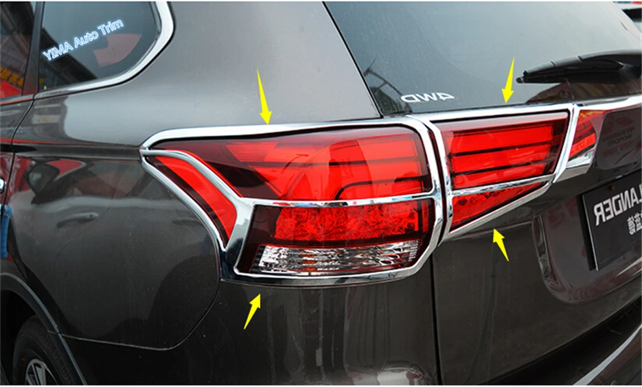 Lapetus Car Styling Chrome Rear Tail Lights Lamp Frame Cover Trim Kit Fit For Mitsubishi Outlander 2016 2017 2018 / ABS | Автомобили и