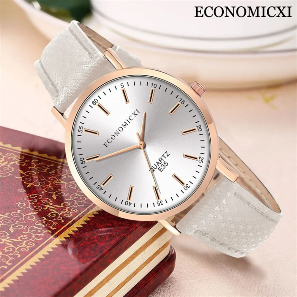 Роскошные Брендовые повседневные золотые модные простые кожаные женские часы