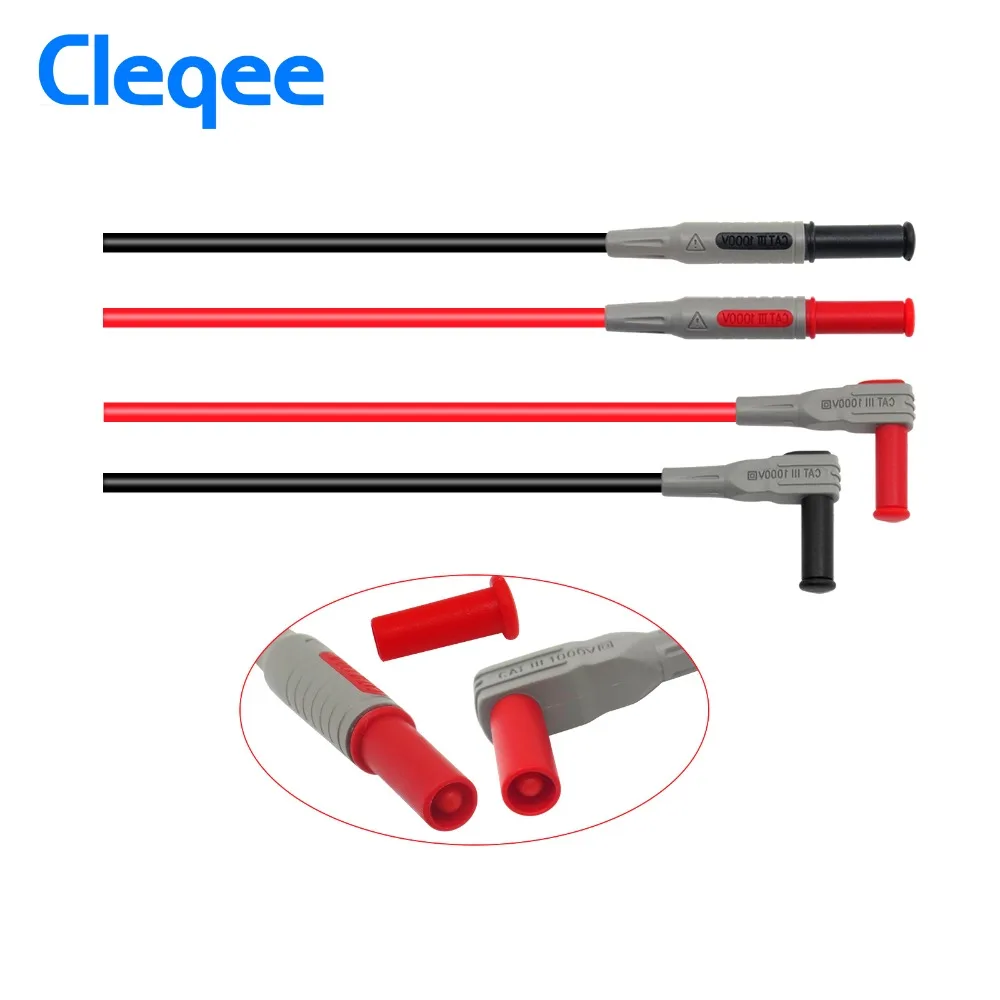 Cleqee P1033 мультиметр Тестовый Кабель впрыска литая 4 мм Банановая вилка тестовая