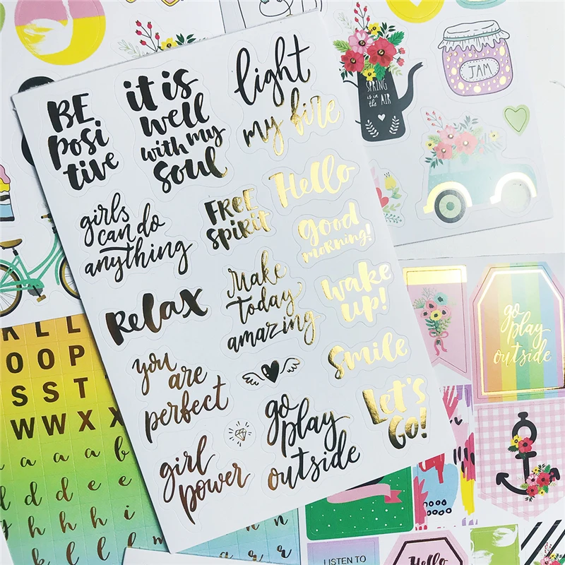 Любимые наклейки для журналирования Lovedoki Scrapbooking Стикеры для блокнота Декоративная этикетка Алфавитная аксессуары для планера Школьные канцелярские товары.