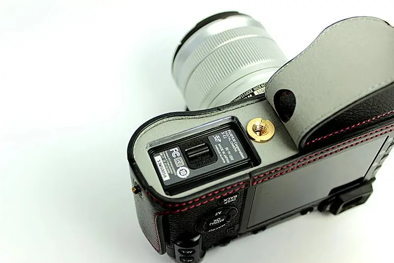 Чехол для видеокамеры из натуральной кожи для Fujifilm Fuji X-E1 X-E2 XE1 XE2, сумка на половину корпуса, нижняя крышка