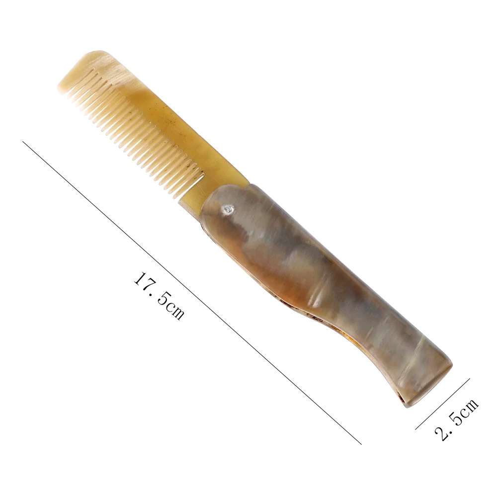 1 шт. натуральный цвет рог яка расческа складной карманный зажим усы борода