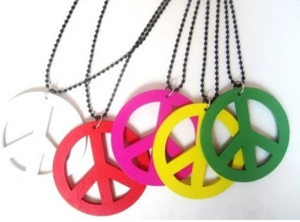 10 шт. винтажные разноцветные в стиле хип-хоп деревянные подвески виде знака мира