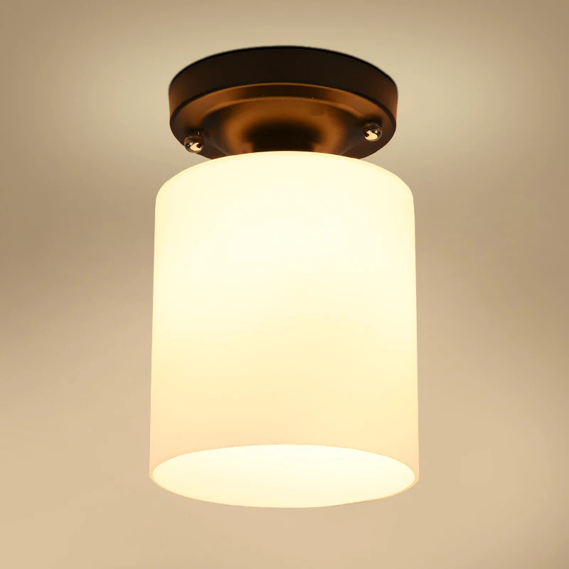NEW Modern Brief style bedroom bedside ceiling lamp Black Round Base with E27 socket corridor balcony Glass Ceiling Light | Лампы и