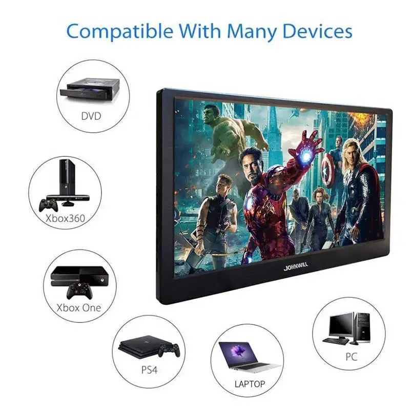 15,6 дюймов FULL HD lcd Тонкий игровой монитор портативный монитор ПК ips экран с ЧПУ оболочка 2 Mini HDMI USB с питанием от USB кожаный чехол