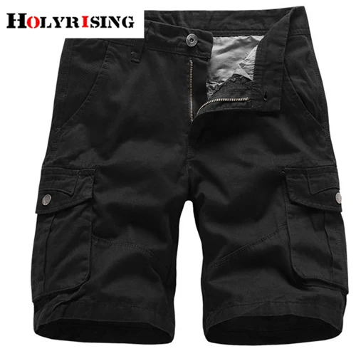 Black Holyrising мужские шорты хлопок Короткие Hombre карманы для отдыха карго шорты молния длина до колена Pantalon Corto Hombre 18776-5 - Цвет: Black