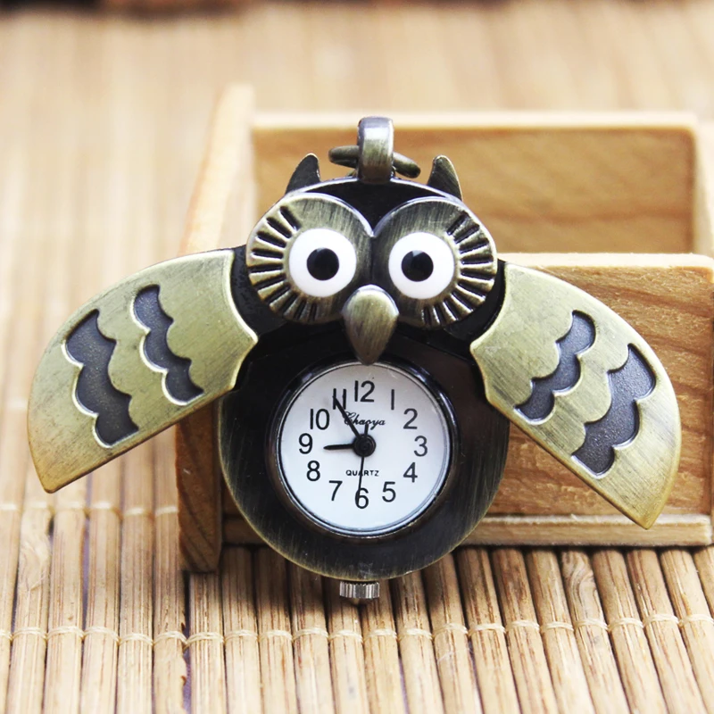 2018 новые брендовые модные антикварные цветные карманные часы с совой женский
