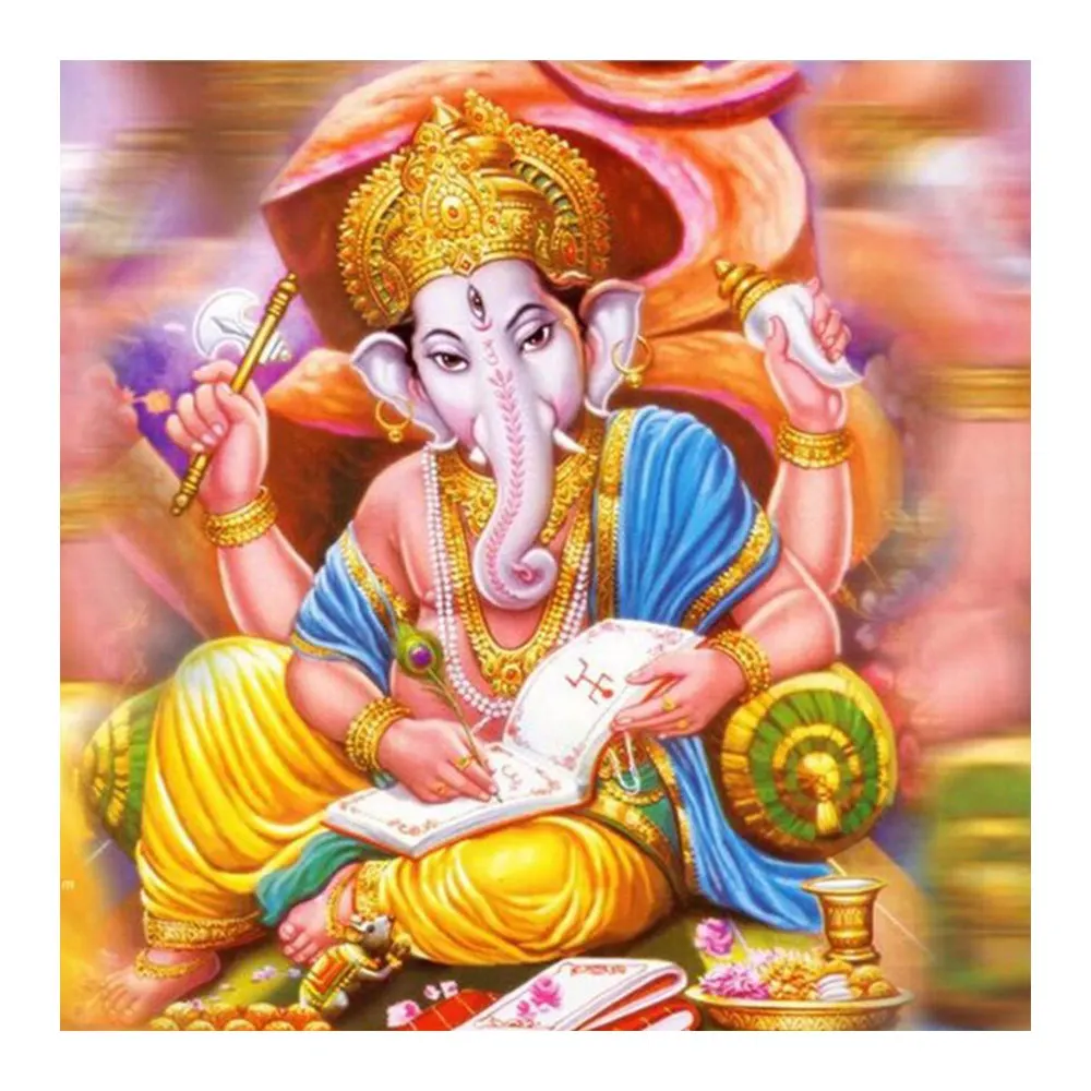 Ganesha Алмазная картина полный круглый индийский религиозный портрет новинка
