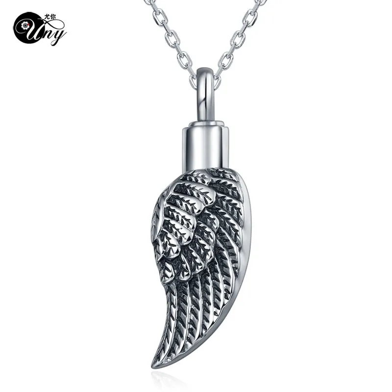 Uny кремации праха Keepsake Мемориал домашних животных урну пепел Keepsake кулон уникальный ангел урны пепел крыло Перо урна кремации пепел
