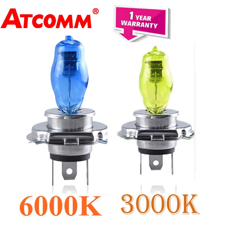 Фары для мотоцикла ATcomm 2 шт. H4 HS1 12 В 6500 К лм H1 H3 H7 H11 светодиодные лампы скутера 55 Вт|