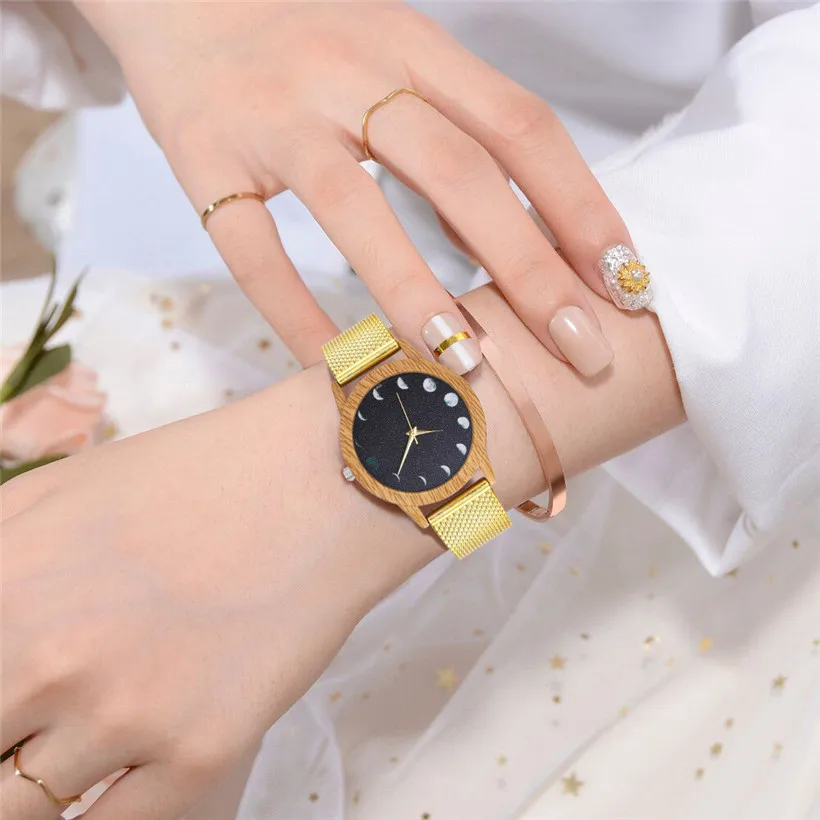 Креативный пластиковый ремешок бамбуковые деревянные часы женские роскошные