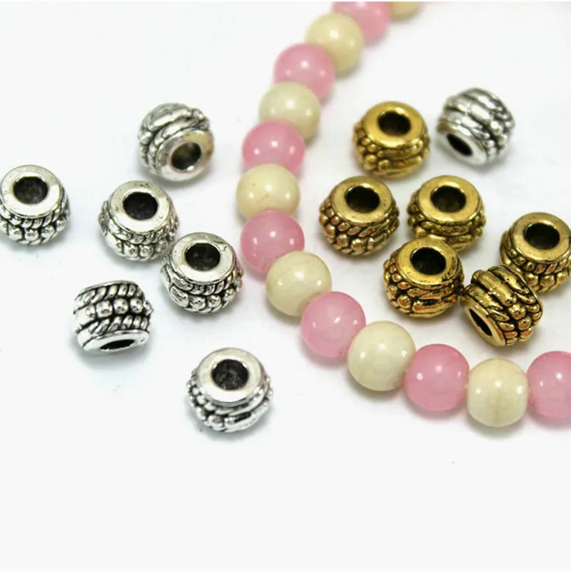 

30Pcs 8mm Antique Silver/Gold Loose Spacer Bead Craft Supplies Retro Alloy Beads For DIY Bracelet Necklace Jewelry Findings