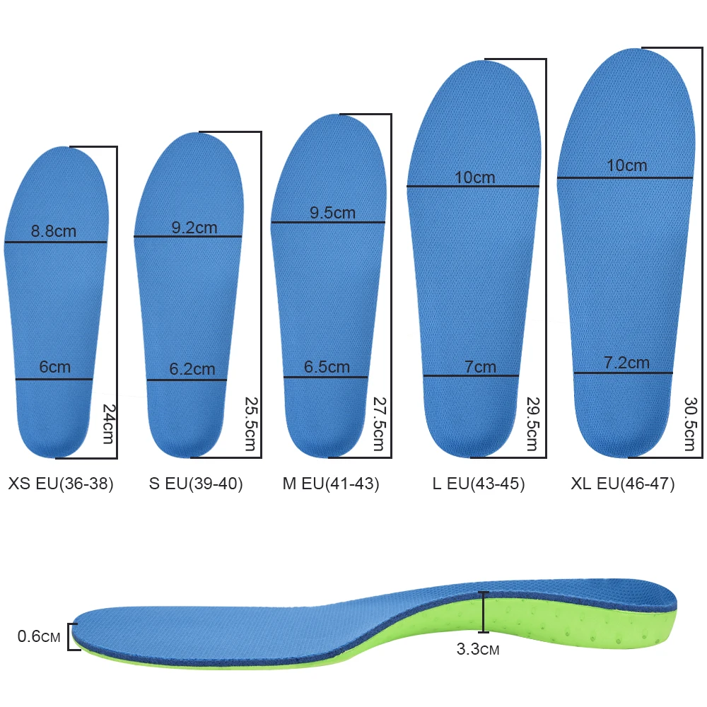 

Elino Arch Support Sport Insoles for Men Women Flat Foot Sneakers Casual Shoes EVA Sponge Inserts Breathable Orthotic Shoe Pads