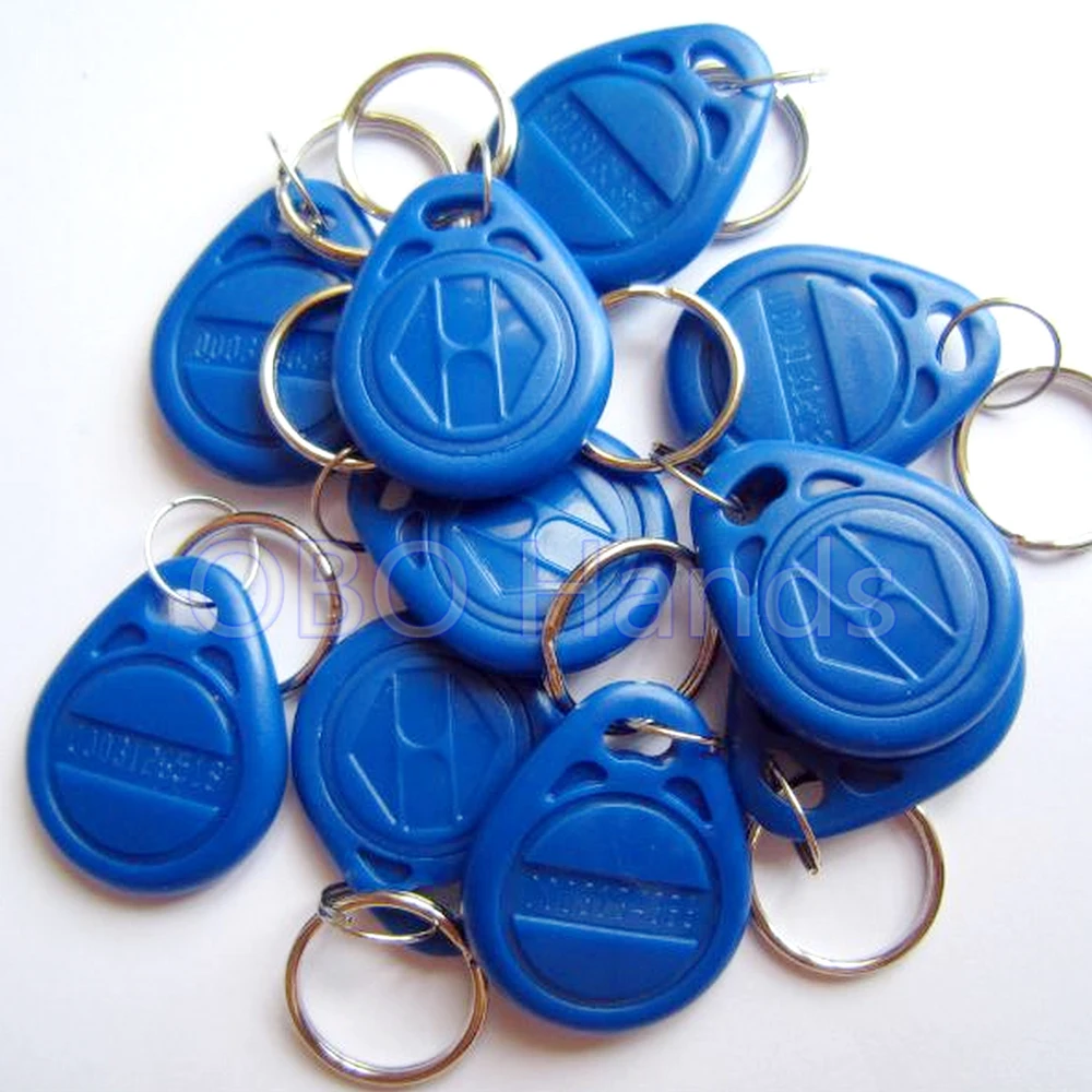 125KHz Blue color RFID Key Fob for Access Control System TK4100/EM4100 Keytags token 100pcs | Безопасность и защита