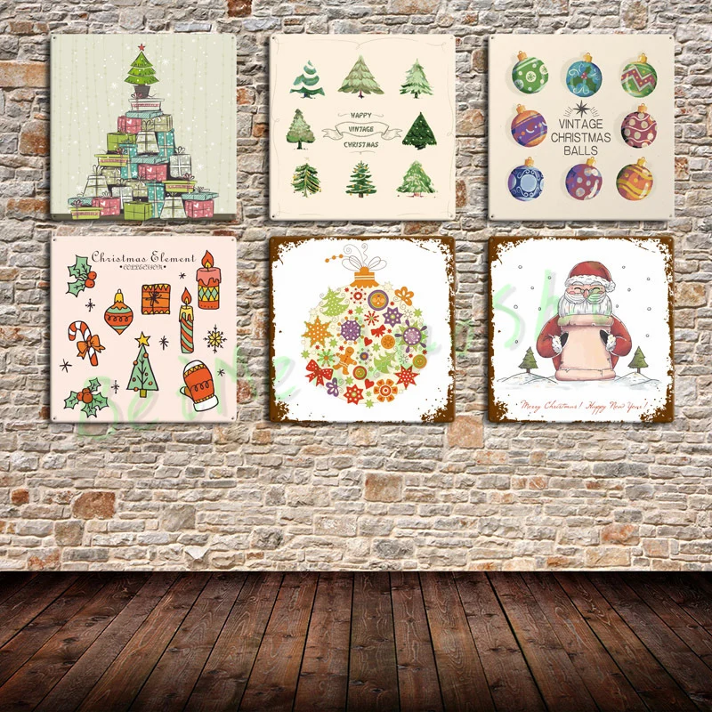 Christmas Gifts for Santa Claus Bar Wall Decoration Vintage Metal Signs Home Decor Painting Plaques Art Poster 30*30CM | Дом и сад