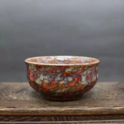 Цветочная глазурованная чаша Qing Kangxi в форме обжига тонкая ручная работа