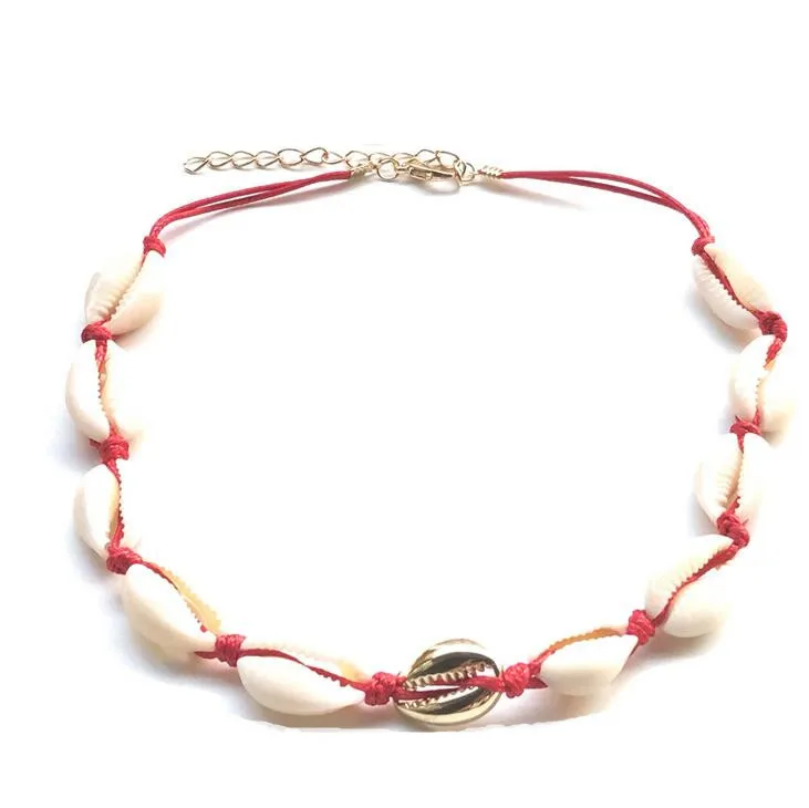 gold necklace Модное золотое ожерелье-чокер в виде раковины каури для женщин и девушек, богемное пляжное летнее ювелирное изделие в подарок - Окраска металла: gold necklace
