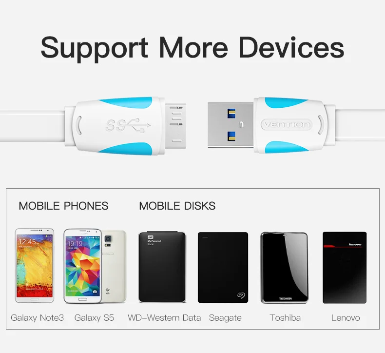 Vention кабель Micro USB 3,0 2 м 0,5 м быстрое зарядное устройство USB кабель синхронизации данных USB 3,0 кабель для мобильного телефона для samsung S5 жесткий диск