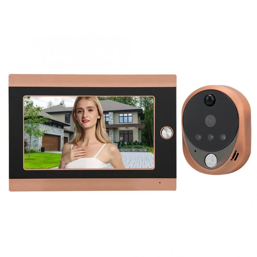 Wifi беспроводной дверной глазок звонок 7 дюймов ЖК-экран 720P HD PIR камера 16 Chime