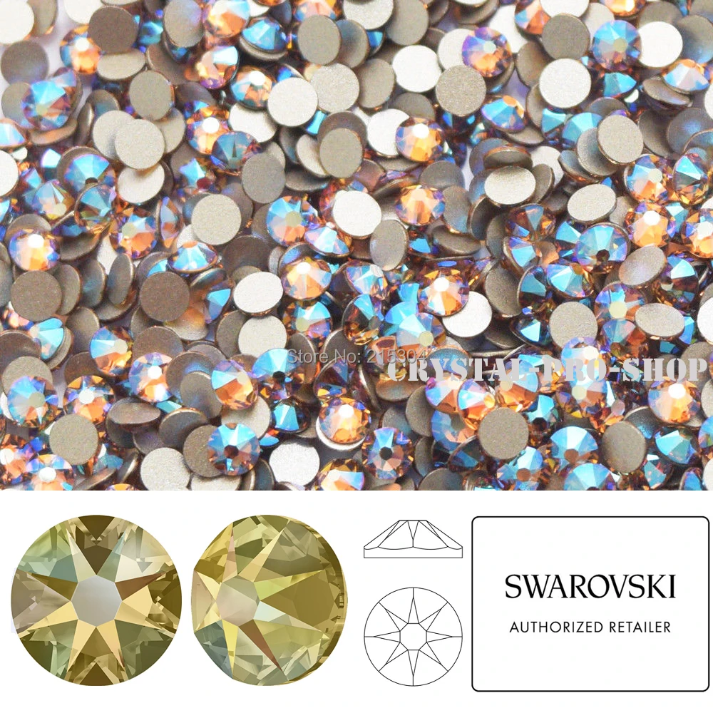 Кристаллические стразы Swarovski elets Light Colorado Topaz Shimmer (246 shem) (ss5 ss30) (без горячей