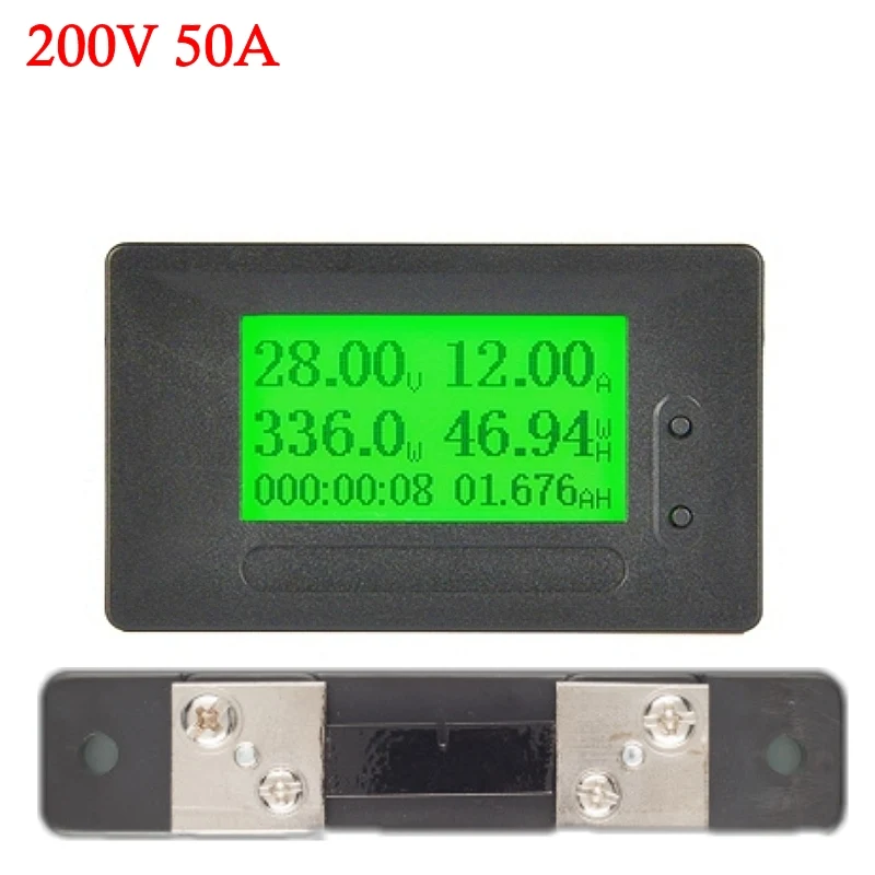 DC200V50A GC91 DC 6-200 в 50A 100A 200A 300A цифровой комбинированный измеритель напряжения Амперметр батарея кулонометр мощность мАч мониторинг - Цвет: DC200V50A