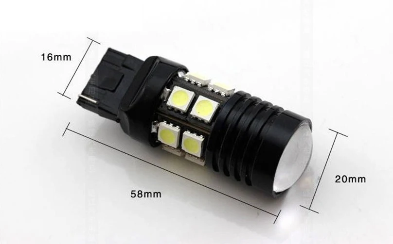 2 шт. T20 7440 W21W 7441 белый КРИ чипы R5 12 SMD светодиодный сигнал поворота резервного