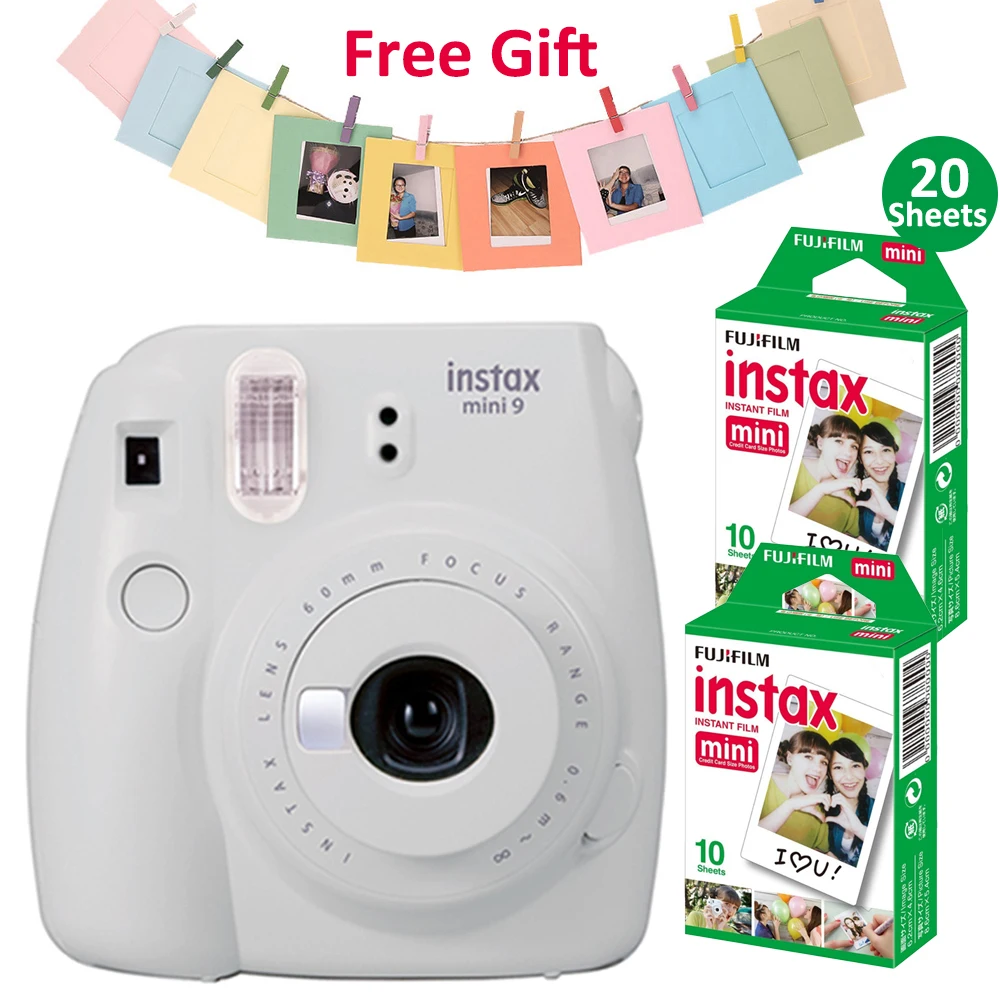 Набор для камеры Fujifilm Instax Mini 9 фотокамера с 20 листами белая пленка + фоторамка