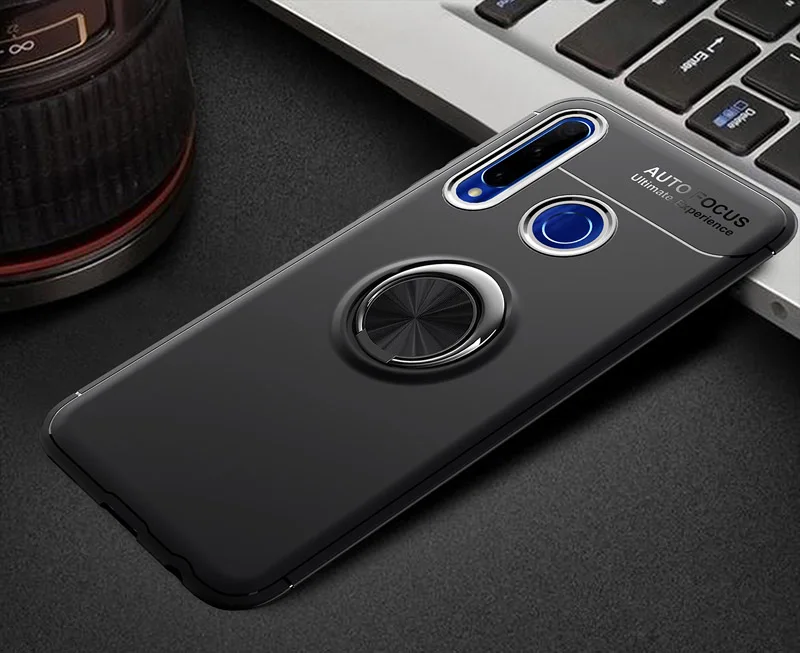 360 чехол с кольцом для huawei Honor 10i Honor 10 Lite 10i чехол с вращающимся металлическим магнитным силиконовым магнитным держателем из ТПУ