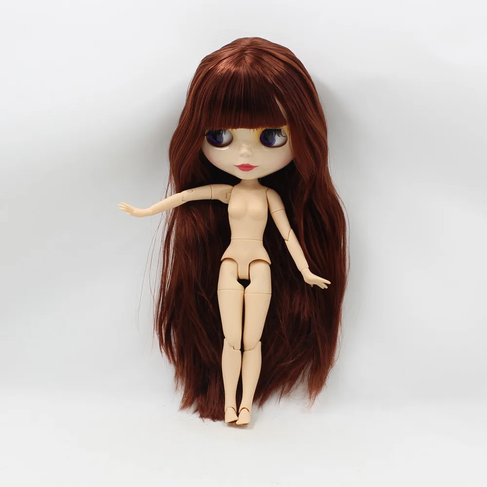 Кукла ICY DBS Blyth красные прямые длинные волосы для суставов блестящее лицо белая
