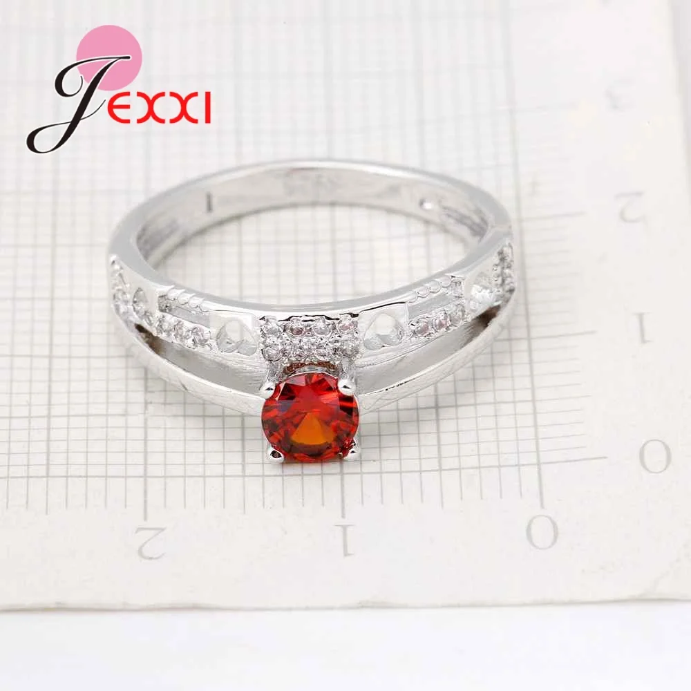 Очаровательное 925 пробы серебро для модных женщин сердце узор Красный Австрия