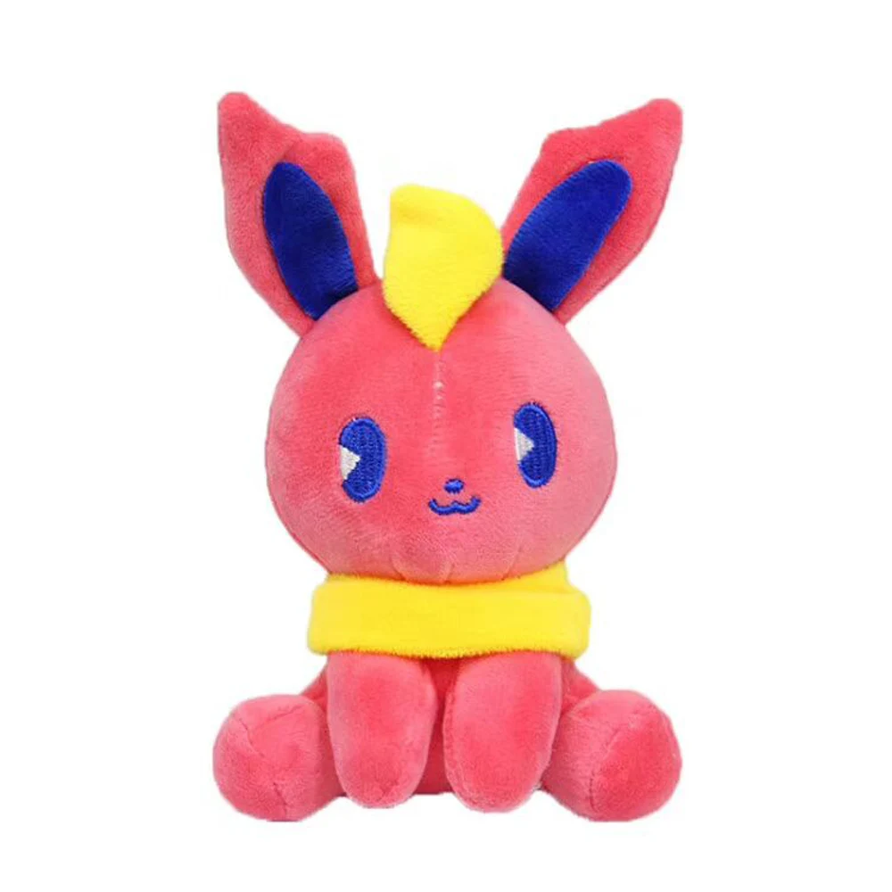 Flareon 10/лот Saiko Soda Пикачу Sylveon Umbreon Flareon vaporion Jolteon Eevee Espeon Leafeon Glaceon 10 см плюшевый брелок игрушка Розничная - Цвет: Flareon
