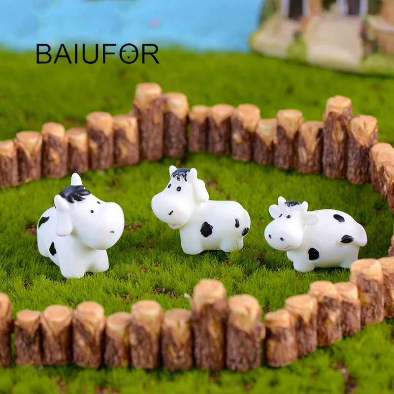 BAIUFOR животные Миньоны ферма корова СЕМЬЯ DIY статуэтки для террариума Феи декор
