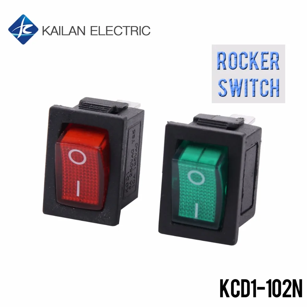 10 шт. KCD1-102N лодка Кулисный Переключатель 250 В 3 Pin SPST Мини кулисный переключатель