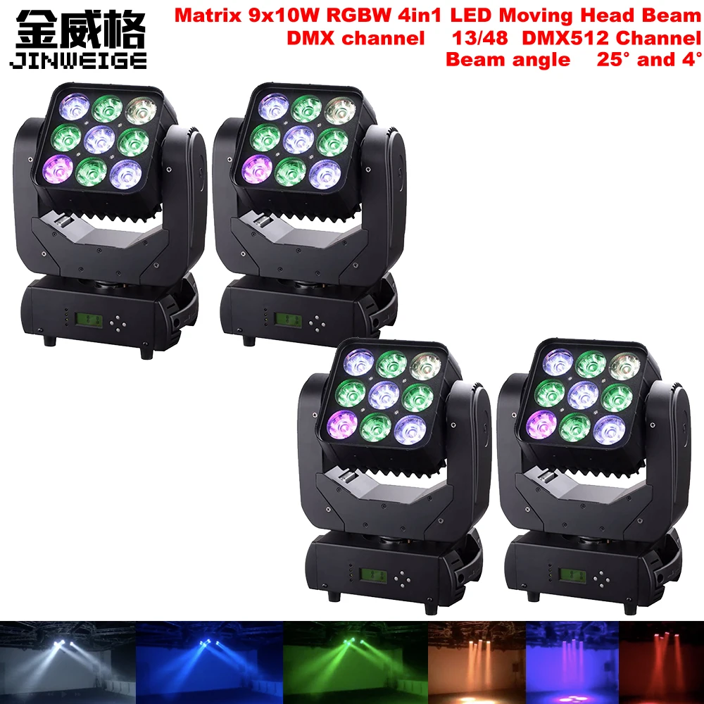 Бесплатная доставка 4 шт./лот матрица 3x3 9x10W Cree LED RGBW 4in1 переносное потолочное