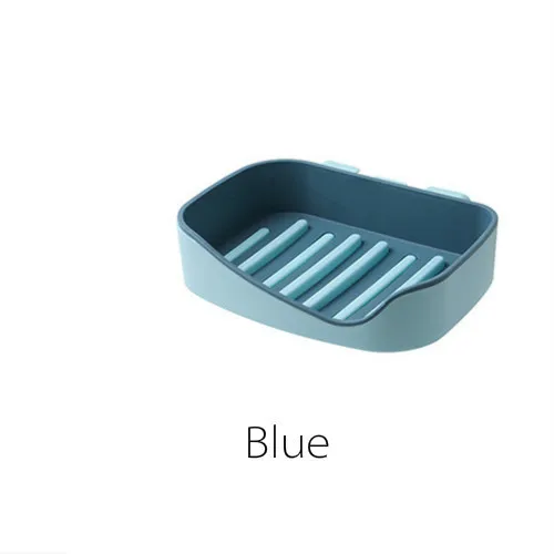 Blue Аксессуары для ванной, душа мыло коробка с двойным дном настенный подвесной для хранения поднос плиты держатель Чехол контейнер высокого качества Органайзеры - Цвет: Blue