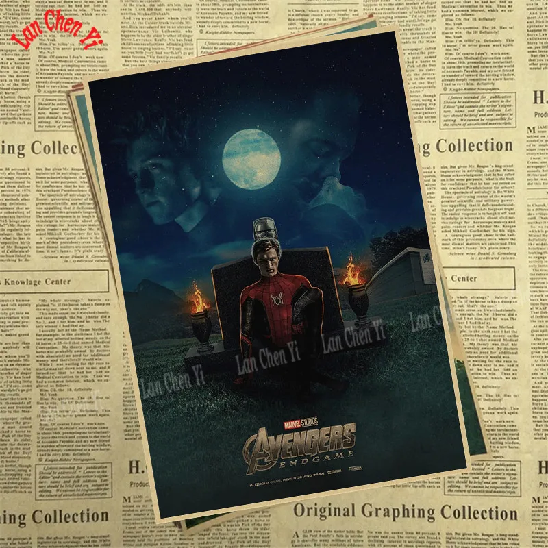 Светло-зеленый Крафт-постеры принты Мстители эндшпиль Америка Marvel фильм Искусство настенные картины для гостиной домашний декор - Цвет: Светло-зеленый