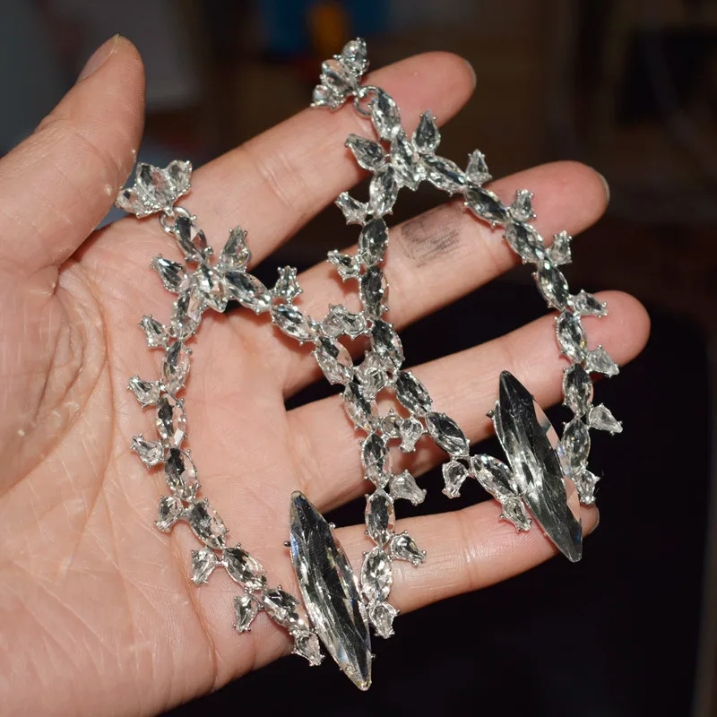 Серьги-подвески женские Роскошные Блестящие большие висячие серьги с черной и