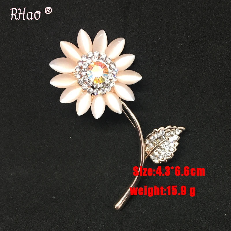 Модные броши с опалом в форме цветка для женщин корсажа офисном стиле пряжки